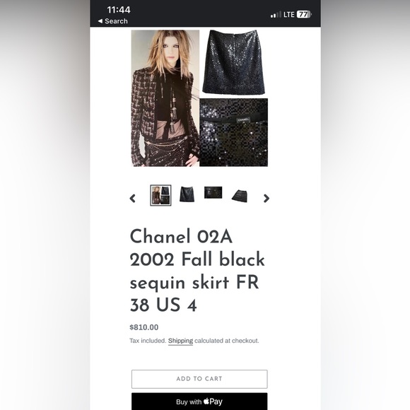 Chanel 2002 Fall sequin black mini skirt size XL pristine condition!!! - Picture 3 of 11